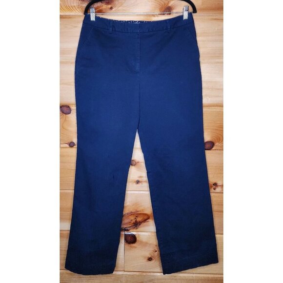 Talbots Hampshire Blue Navy Ankle Casual Straight Leg Pants Size 12 - Picture 1 of 16
